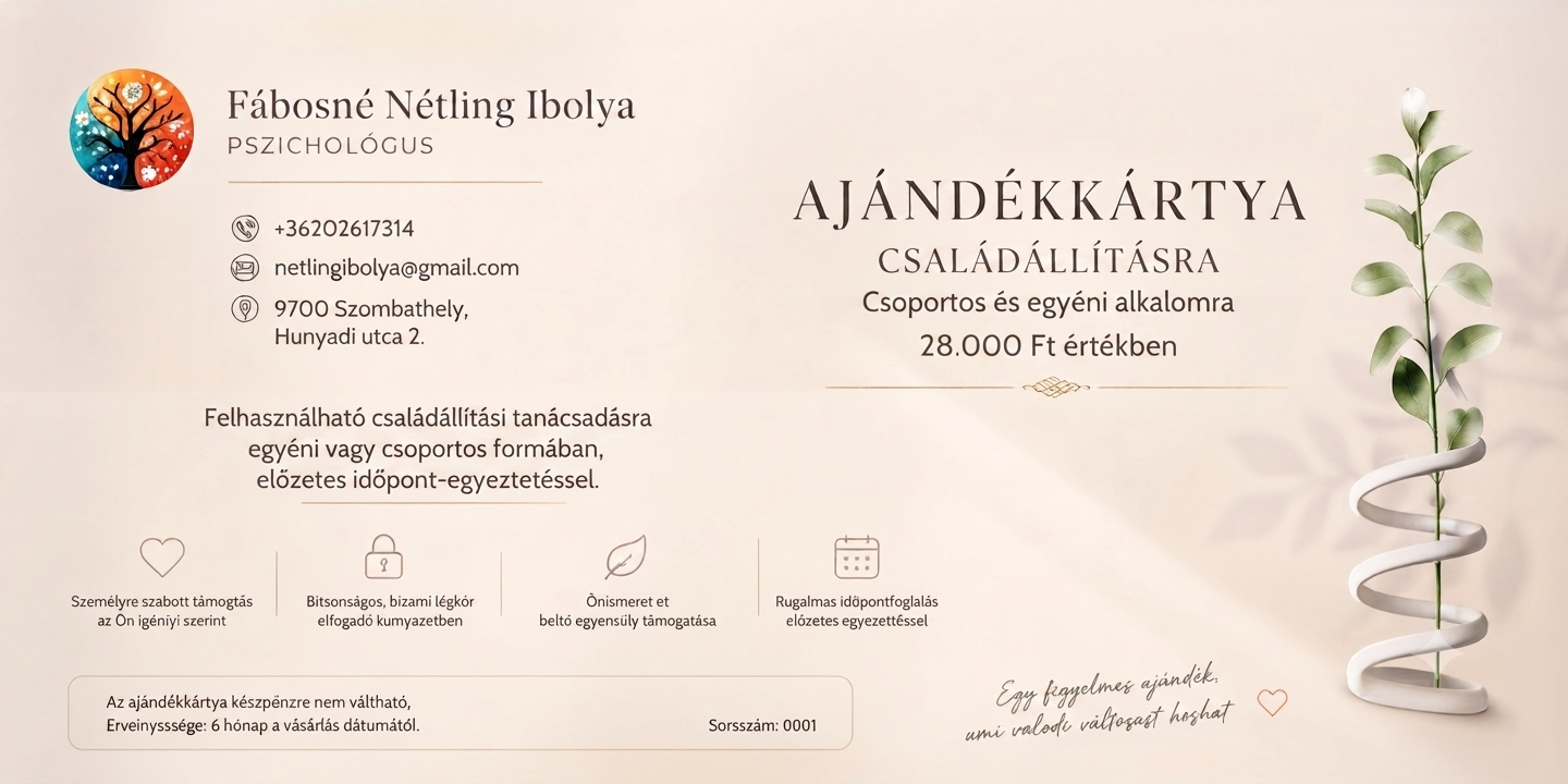 Ajándékkártya családállításra